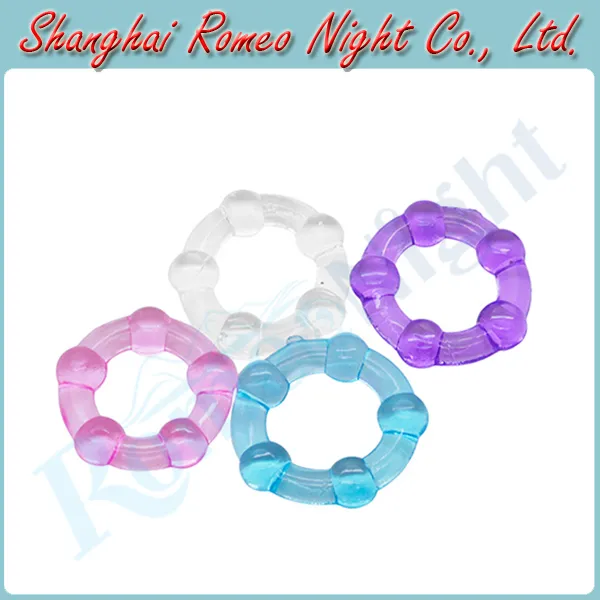 Fashionable High Elastic Beads Style Time Delay Cock Rings, Male Sex Toys Penis Rings Adult Sex Products