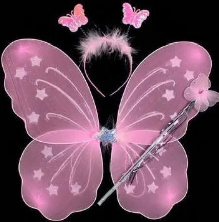 Девушка фея ангел бабочка крылья пера прозрачные палочки с повязкой повязкой повязка на рождественский хэллоуин