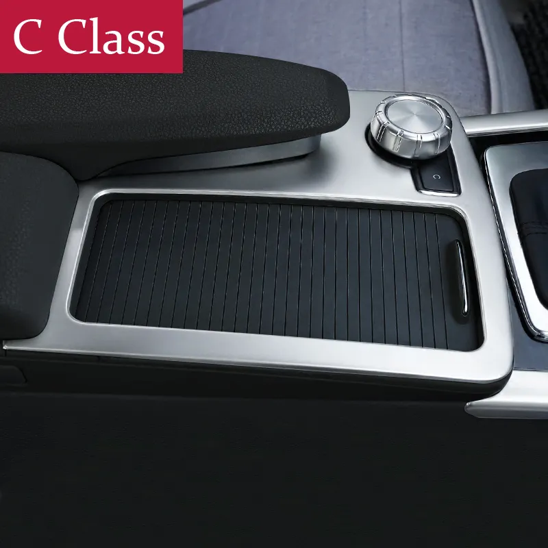 Konsola wewnętrzna Car Center Console Skrzynia biegów Cekiny Uchwyt Pucharu Wody Pokrywa Strip Trim Strip Naklejki 3D do Mercedes Benz C Class W204 180 200 200 2008-14