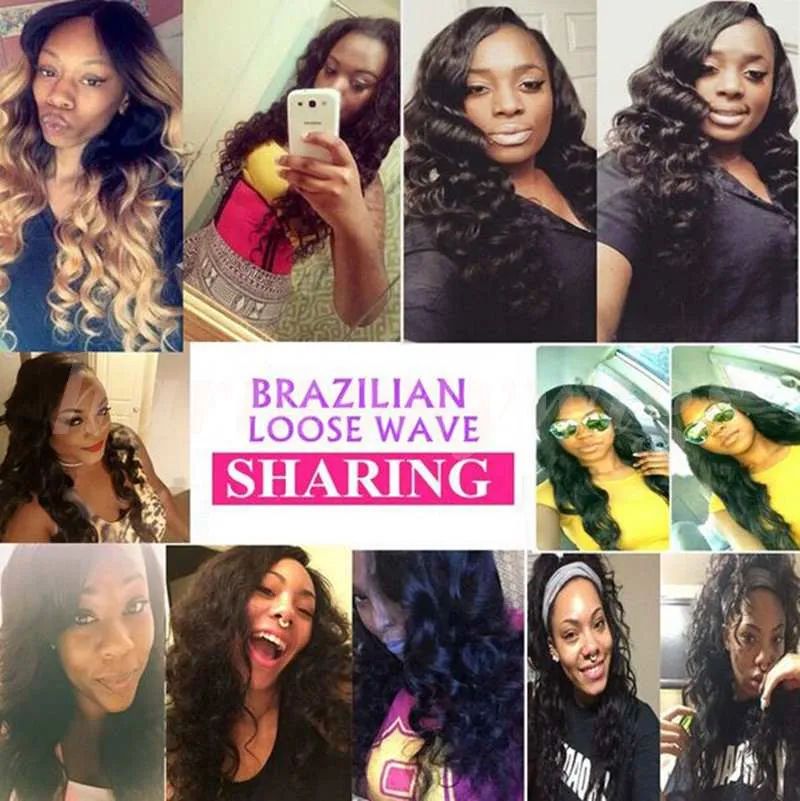 Brazilian Hair Bundles Virgin Human Hair Weaves Loose Wave Wefts Unprocessed Peruvian Indian Malaysian Cambodian Cheap Hair Extensions