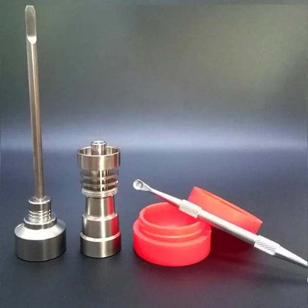 14mm 19mm 4 w 1 Mężczyzna Kobieta GR2 Titanium Nail + 18.8mm Cap Cap + Dabber Tool + Free Jar całość