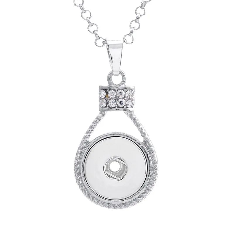 12 Styles cristal bouton pression pendentif collier chaîne en acier inoxydable fit 18mm boutons pression femmes collier bijoux