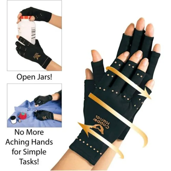 Copper Hands Men Women Black Copper Hands Arthritis Gloves Therapeutic