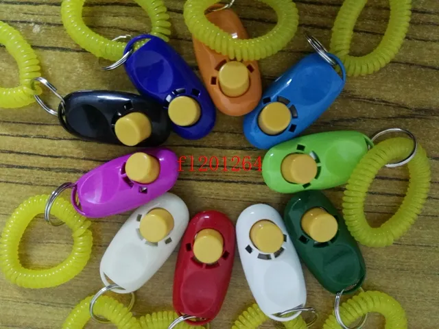 lot whole Fashion Dog Pet Click Clicker Training Trainer Aid Wrist Mix colors3560967