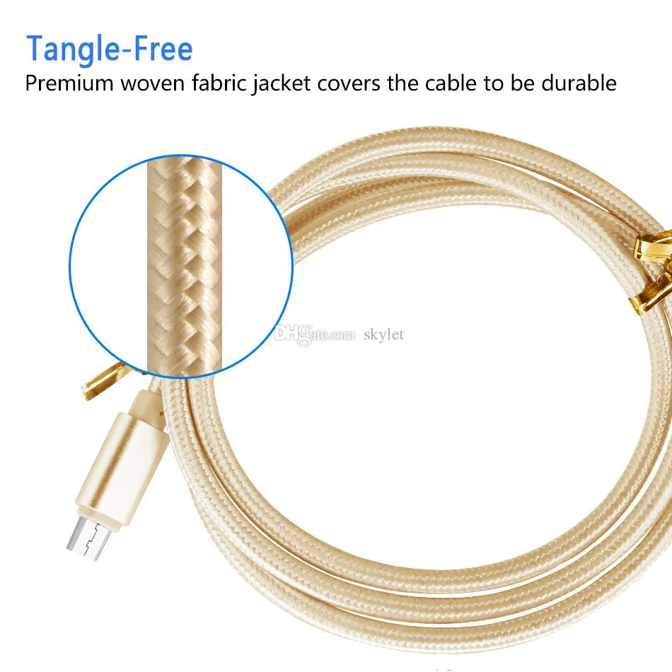 High Speed USB Cables Type C TO C Charging Adapter Data Sync Metal Phone line 0.48mm Thickness Strong Braided 