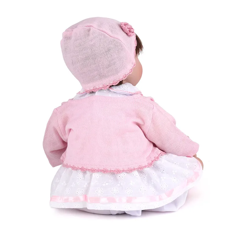 22 Zoll Weiche Silikon Vinyl Reborn Baby puppe Tuch Körper Neue Geboren Baby Puppe Spielzeug Weihnachten Geburtstag Geschenk