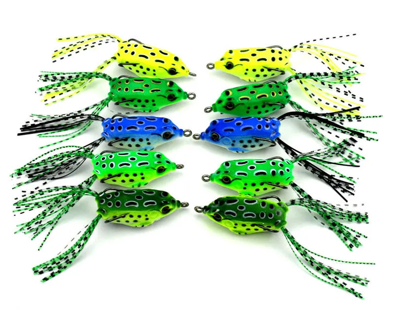 Soft Scum Ray Frogs Fishing Lures For Pike Barra Pesca Fishing 8.2g 5.5cm Artificial Lure Frog Bait Fishing Tackle 5colors