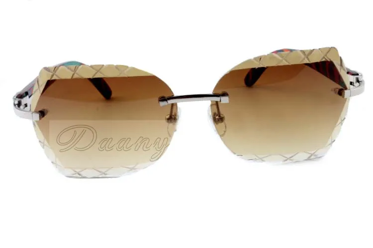 factory direct color sculpture lens high quality carved sunglasses 8300593 pure natural color peacock legs cool sunglasses size2574950