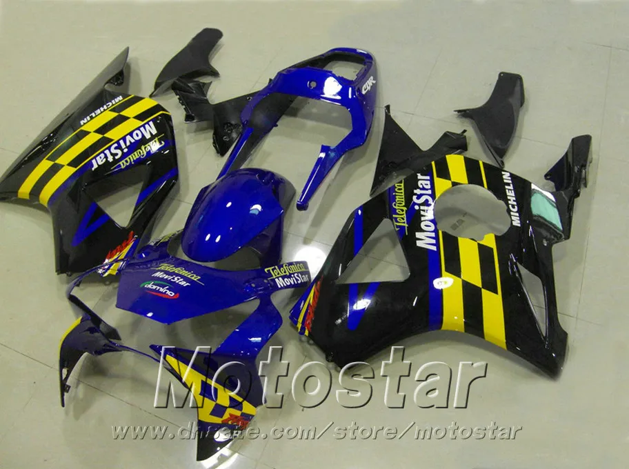 ホンダCBR900RRのための射出成形オートバイ部品954 2002 2003青い黄色の動きのキットCBR900RR 02 03 YR26
