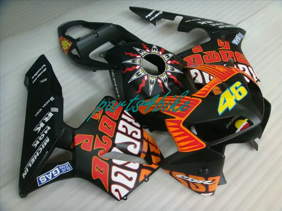 Pulito Repsol Black 46 carrozzeria Honda Fairings CBR600RR 2003 2006 CBR 600RR 03 04 Kit carenatura CBR 600 RR Voah