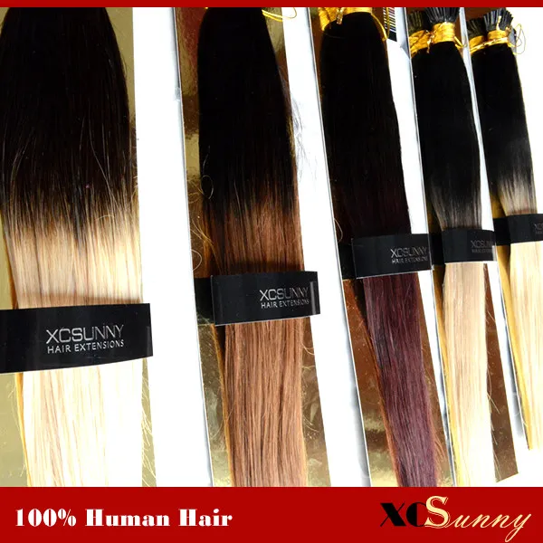 XCSUNNY 100 Remy Indian Hair Ombre I Tip Hair Extensions 1820 1g/S