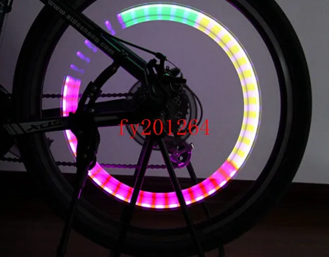 Darmowa Wysyłka Kolor Latarka LED Latarka Rowerowa Kolarstwo Samochodowe Zawór Opona Opona Lampa Światła Kołowa 5 Transformacja kolorów, 1000 sztuk / partia