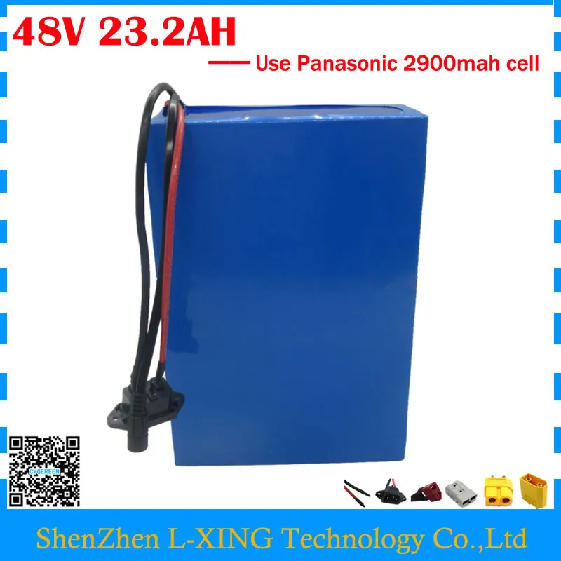 Бесплатный таможенный налог 48V 23.2 AH литиевый аккумулятор 48V 23AH e scooter батарея используйте Panasonic 2900mah cell 30A BMS с зарядным устройством 2A