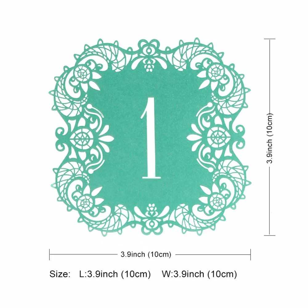 Creative Hollow Laser Cut Seating Cards Numbers Sign Table Cards Romantic Wedding Event Party Supplies