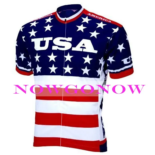 2016 ciclismo jersey EE. UU. Estados Unidos América equipo ropa de bicicleta montar MTB carretera ropa ciclismo NOWGONOW bicyce cremallera completa Poliéster CALIENTE