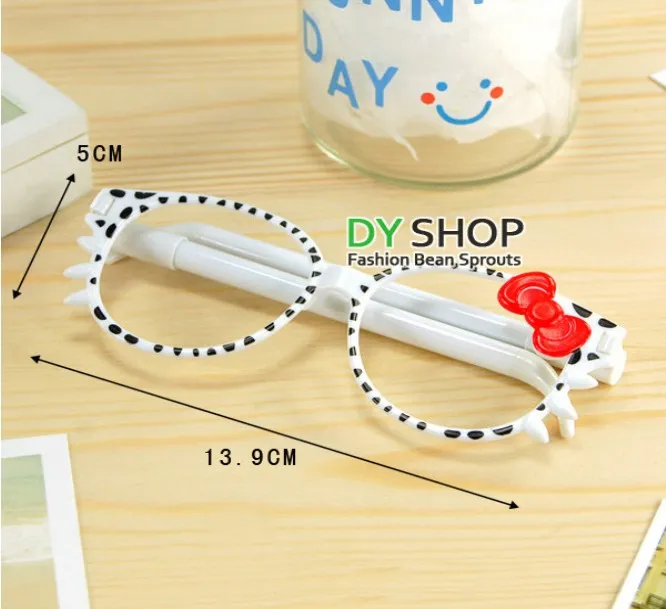 2015 S Bowknot Leopard Grain Cat Glasses Ballpoint Pen Creative Glasses Modeling Ballpoint Pen The Child Stationery lot5823841