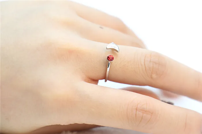 Modischer Mond mit Strass-Ring, Cluster-Ringe für Mädchen, Mini-Design