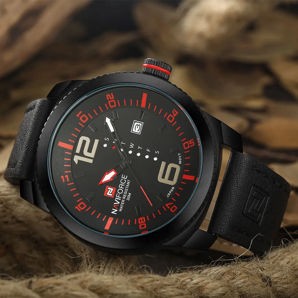 Nuovo marchio NAVIFORCE cinque colori orologio sportivo da uomo orologio al quarzo da uomo orologio da uomo in pelle uniforme militare Relogio Masculino