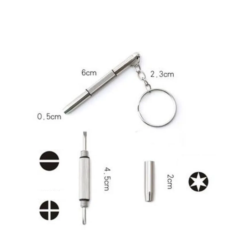 Eyeglasse en aluminium entièrement en aluminium Tournevis à lunettes de soleil Kit de réparation de montre avec tournevis portable Portable outils 4826889