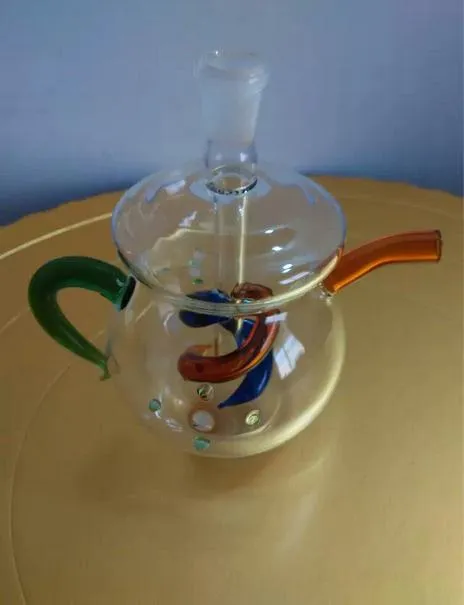 wholesalers new Color mini teapot style glass hookah / glass bong, easy to carry, gift accessories