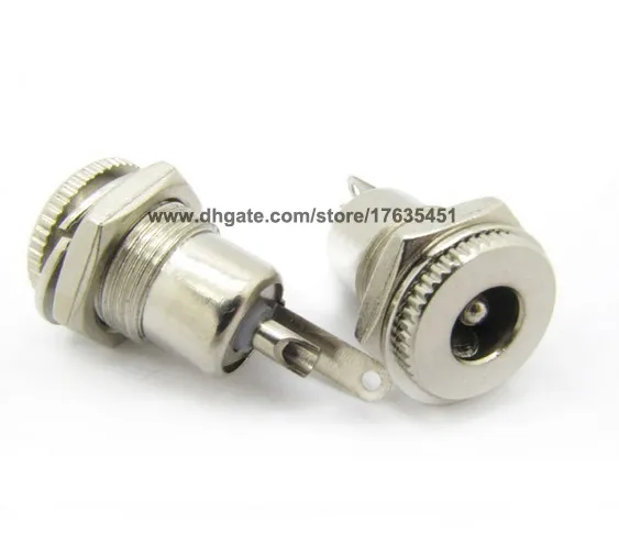 200 sztuk 2.1mm x 5.5mm zasilacz DC Zasilaczka Wtyczka Jack Panel Mount Connector Adapter 2.5mmx5.5mm FedEx / DHL Darmowa Wysyłka