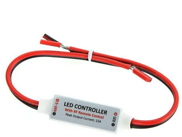 12A DIMMER MINI RF LED-controller voor Single Strip Light SMD 3528 5050 5630 Strips Lamp Tape Ribbon Draadloze afstandsbediening DC 5V-24V