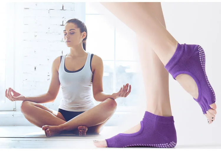 Calcetines Antideslizantes - negro_rojo - Calcetines Para Pilates Y Yoga  Antibacterianos
