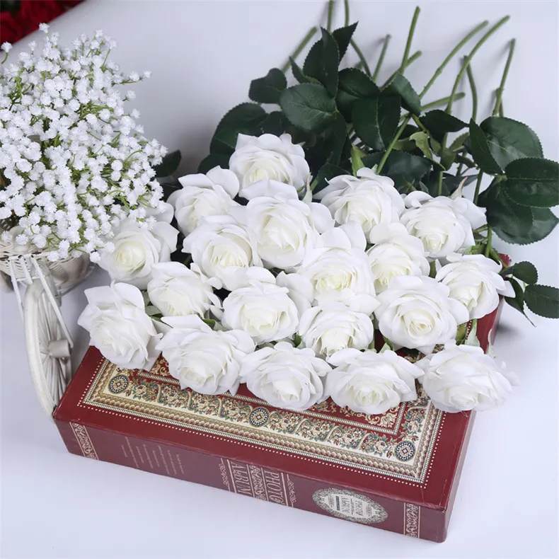 Mary Rose Flowers sztuczne kwiaty jedwabne kwiaty prawdziwe dotyk róża ślub ślub ślubne bukiet domowe przyjęcie akcesorium akcesorium