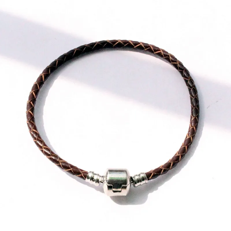 DIY pleciony skórzany łańcuch klamry ręcznie posrebrzany pola łańcucha naga łańcuch dla DIY bransoletka biżuteria akcesoria