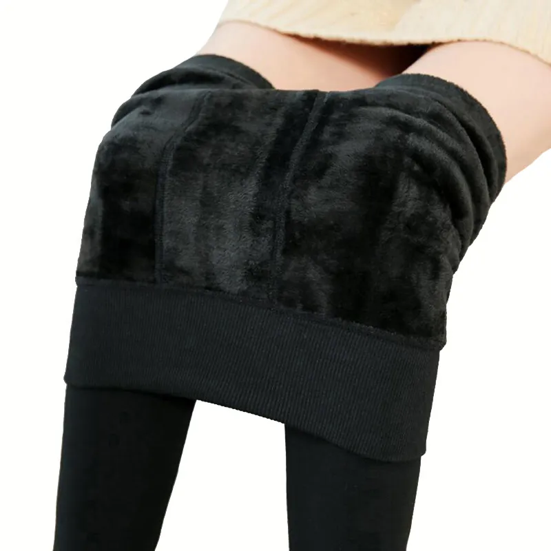 Women Leggings Inside Thicken Fur Warm Leggings Womens Winter