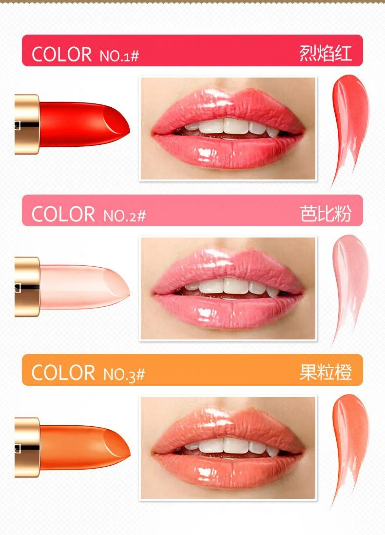 2016 New Arrival Makeup 3 kolory 3.8g Jelly Lipstick Nawilżający błyszczący błyszczący długotrwałej odporności na wilgoć