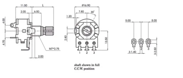 148 مقياس الجهد مع المفتاح B504 B500K مصباح باهت التبديل مفتاح التبديل potentiometer