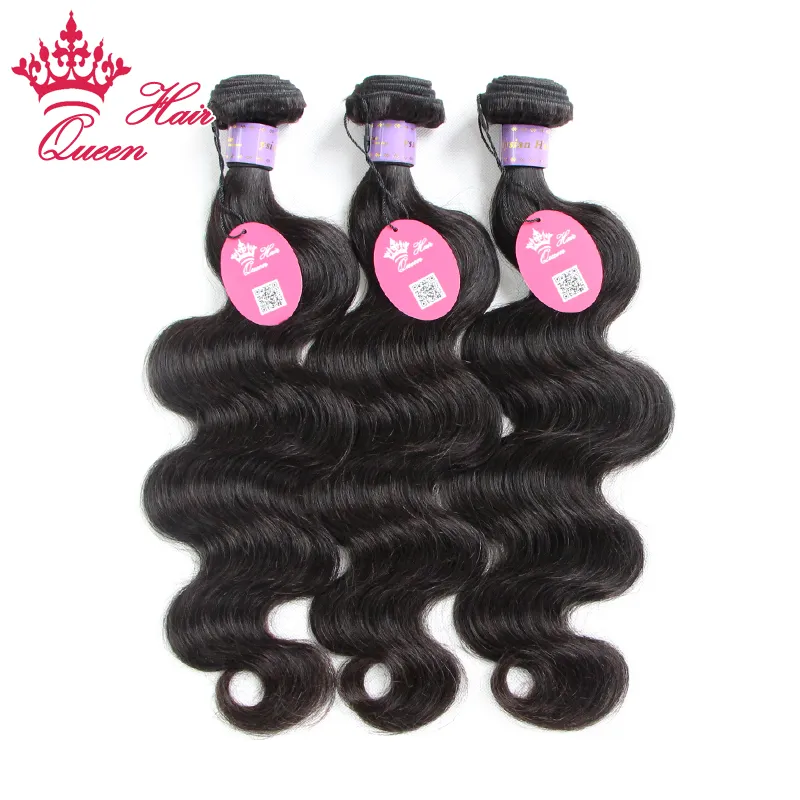 Queen Hair Store Official 4bundles Malasia Virgen Human Hair Extension Weave 10 pulgadas a 28 pulgadas onda corporal DHL envío rápido
