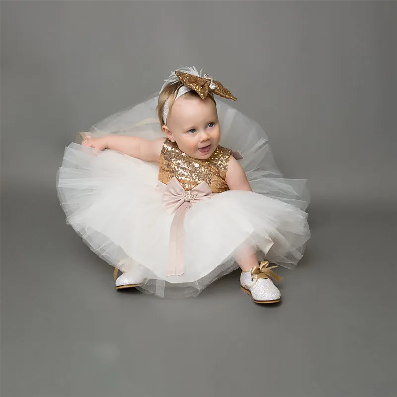 Fancy Golden Frock For Tulle Dress Gold Baby Girl Dress Princess Aisha Dress  (Rose Gold) 12