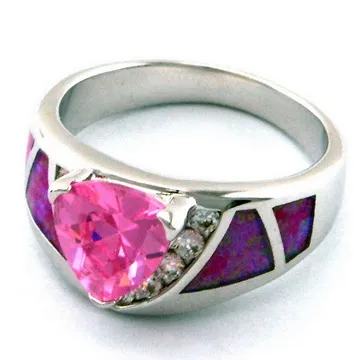 Feuer Opal Ringe rosa Farbe Mode Mexiko Schmuck012347398677