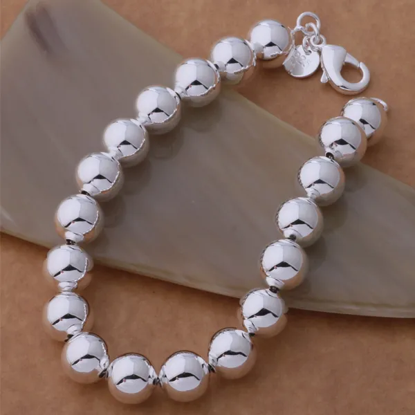 with tracking number Top 925 Silver Bracelet 10M hollow beads Bracelet Silver Jewelry cheap 1559251J