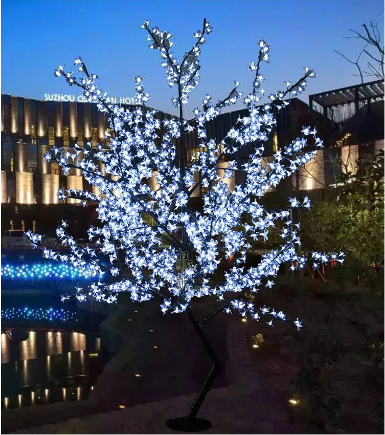 waterproof outdoor landscape garden peach tree lamp simulation 1.5 meters 480 lights LED cherry blossom tree lights garden decoration
