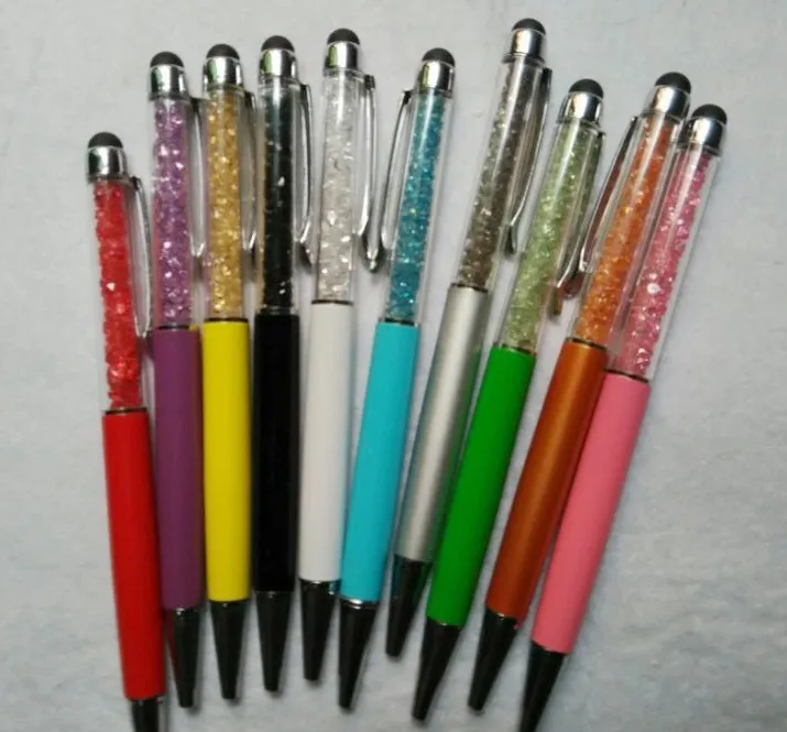 Capacitive Stylus Ball Pen 5.7 inch Diamond Crystal 2 in 1 Touch Screen Rhinestones Writing For Mobile Phone Tablet PC 