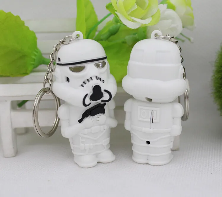 LED Star Wars Darth Vader Keychains With Sound Light Lamp Flashlight