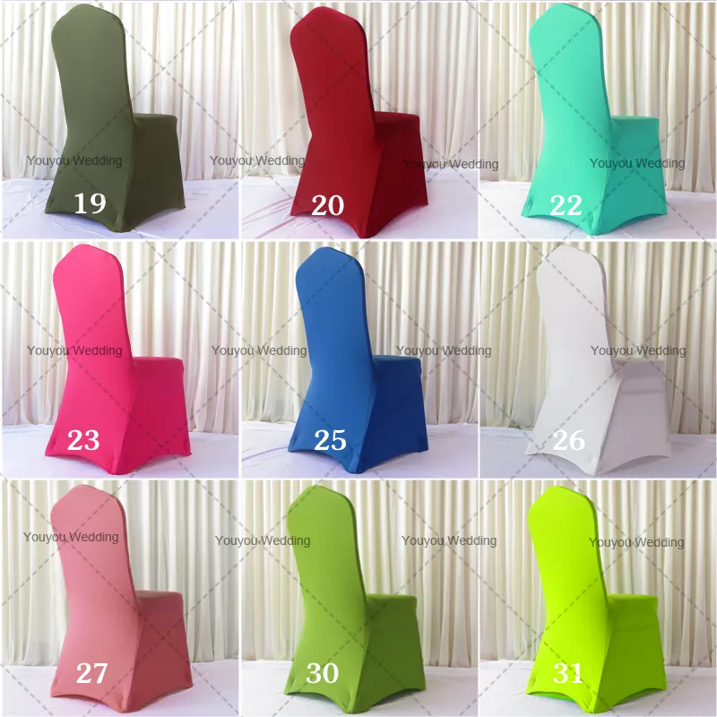 MOQ Mixed Color Spandex Banquet Chair Cover For Wedding Use