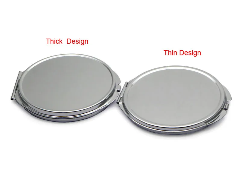 Miroir compact de 72mm d'épaisseur de maquillage rond de poche rond vierge pour la gravure ou bricolage M0840H / Livraison gratuite