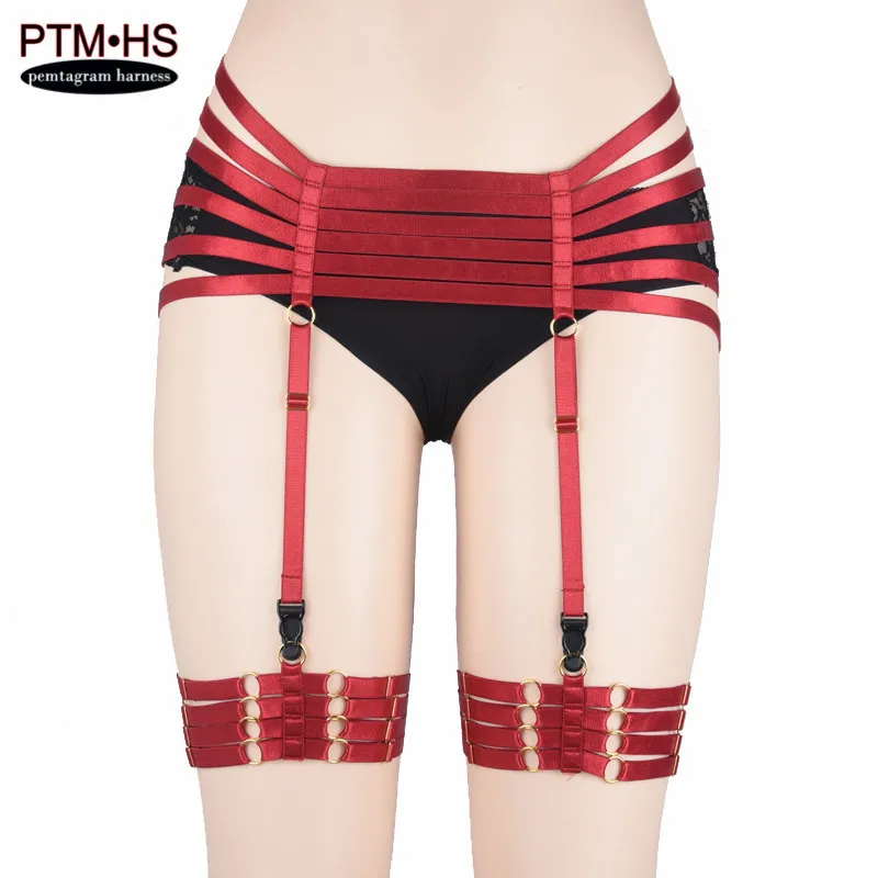 black strappy garter belt Garter Leg Belt Harness Leg Rave Thigh Garter Harness Strappy Garter Belt  for Women Black in Kenya main image 1