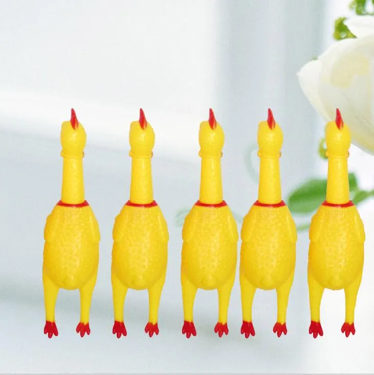 Lovely Baby Squeaky Chicken Dog Toy – Rubber, Fun Sound, For Training, Play & Anxiety Relief, Yellow