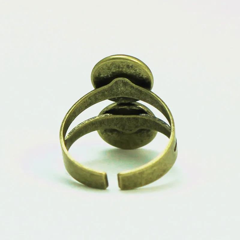 Beadsnice Double Ring Base For Jewelry Making Antique Brass Adjustable