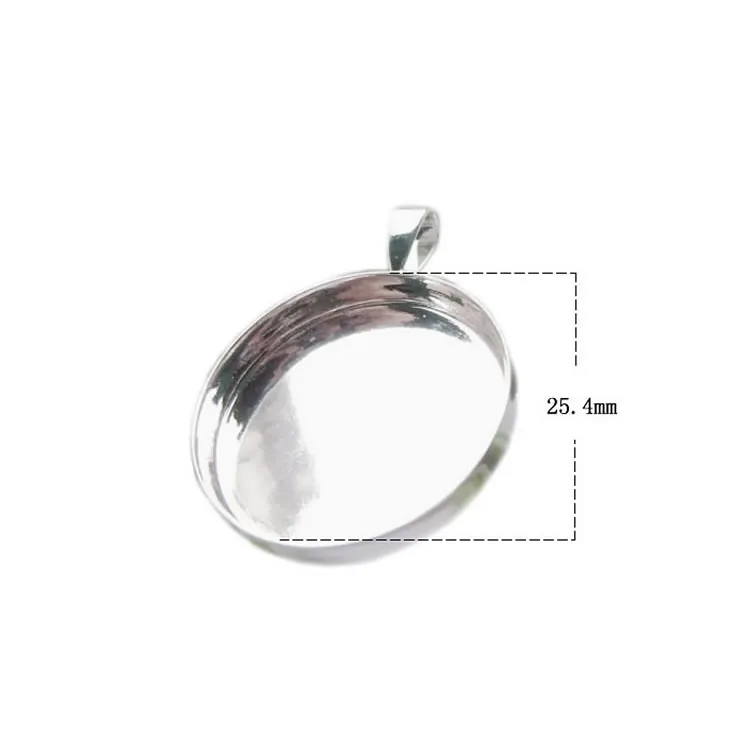 Beadsnice 925 Sterling Gümüş Kolye Tepsileri Cabochon Montajlar 254mm Yuvarlak İçin Uygun Damga Yok Kimlik Kimliği 267275951445