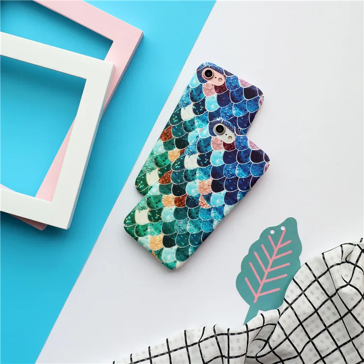 Estuche de lujo a escala de pescado con embalaje de papel Kraft para iPhone 7 Plus X Estuche delgado con caja de papel