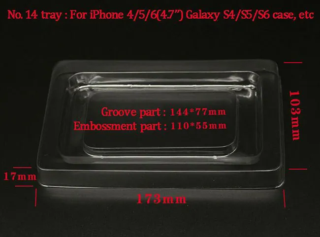 175 * 105 * 25mm Storstorlek Mode Design med blisterpapper Retail Box Black Package för iPhone 6 Plus Läderfodral S3 S4 Cell Phone Fodral