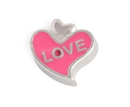 20 stks / partij Liefde Hart Legering Drijvende Medaillon Charms Fit voor DIY Magnetisch Glas Living Memory Medaillon Vakantiecadeau voor Vrienden