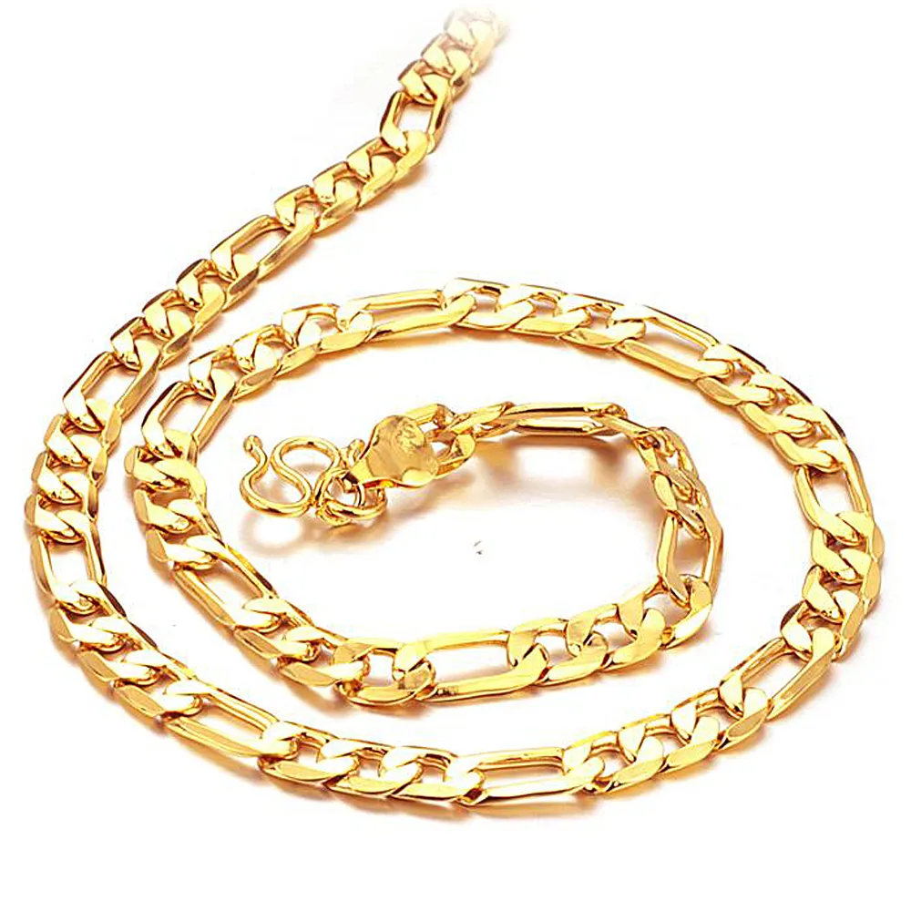 En gros Prix 20 pouces 20g 18 K Solide Or Jaune Filled / Plaqué Mens Lien Collier Chaîne Long Collier Hommes Bijoux