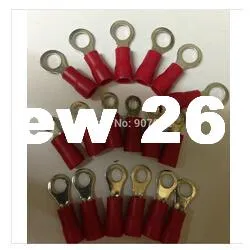 free shipping 1000x RV1.25-6 Red PVC Sleeve Insulated Ring Tongue Crimp Terminals